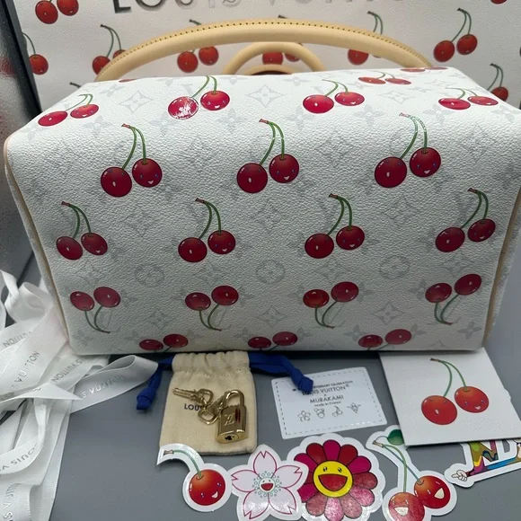 🍒🍒🍒Louis Vuitton x Takashi Murakami Cherry soft speedy 30 🍒🍒🍒🍒 - Picture 6 of 9